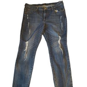 Lee Size 12 Distressed jeans with inspirational quotes inside pockets rare